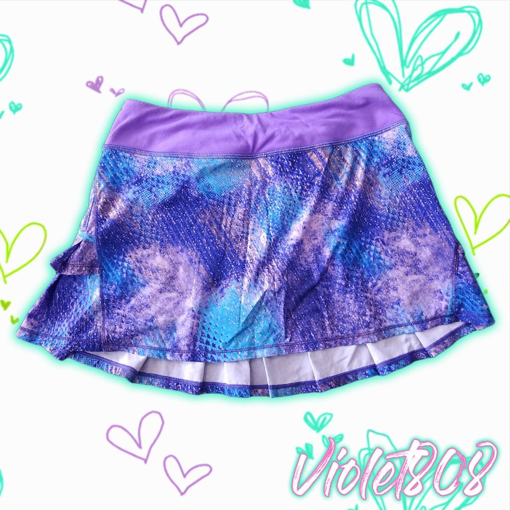 [14] Ivivva Lululemon Purple/Blue Shimmer Pace Setter Tennis Skirt